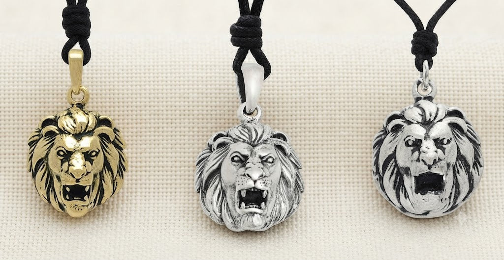 Lion Of Judah Leo 92.5 Sterling Silver Pewter Brass Necklace Pendant Jewelry