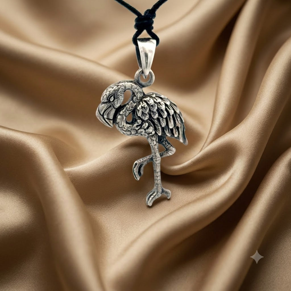 Flamingo 92.5 Sterling Silver Gold Brass Necklace Pendant Jewelry