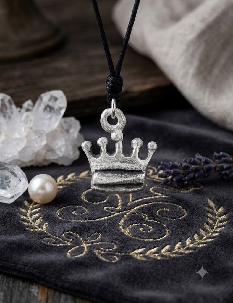 King Crown 92.5 Sterling Silver Pewter Brass Charm Necklace Pendant Jewelry