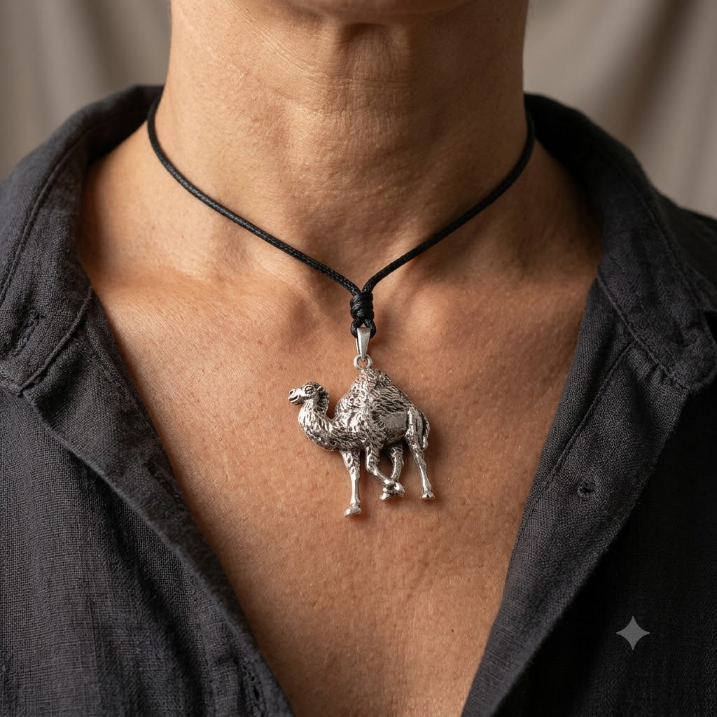 Cute Camel 92.5 Sterling Silver Gold Brass Charm Necklace Pendant Jewelry