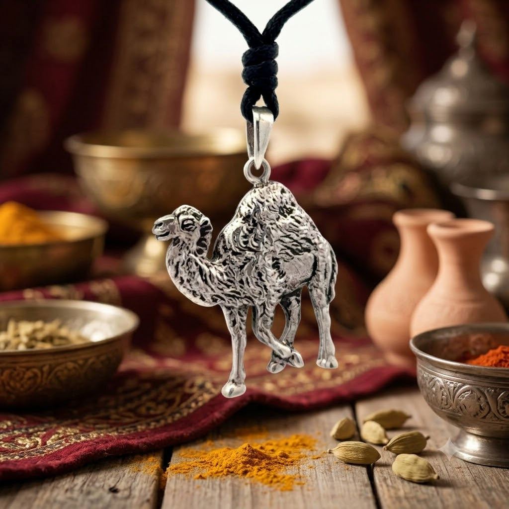Cute Camel 92.5 Sterling Silver Gold Brass Charm Necklace Pendant Jewelry