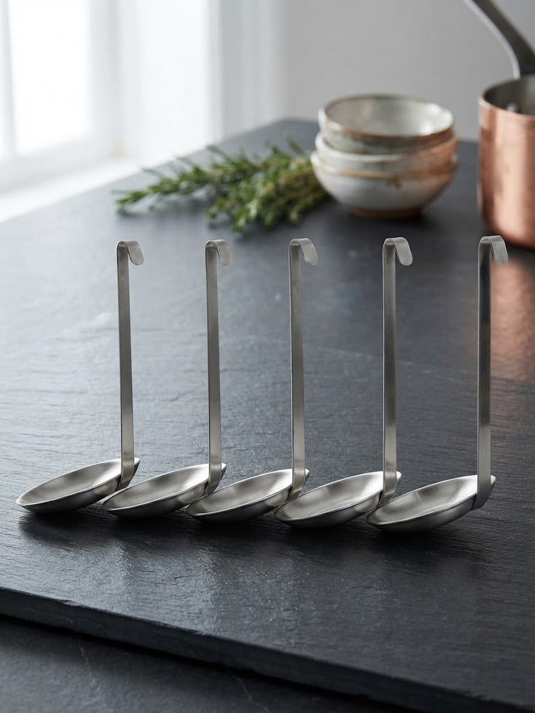Stainless Steel Shrimp Cake Mold Set of 5 – Vietnamese Bánh Tôm Fritter Maker with Long Handle & Hanging Hook – Durable Kitchen Tool for Crispy Shrimp Fritters
