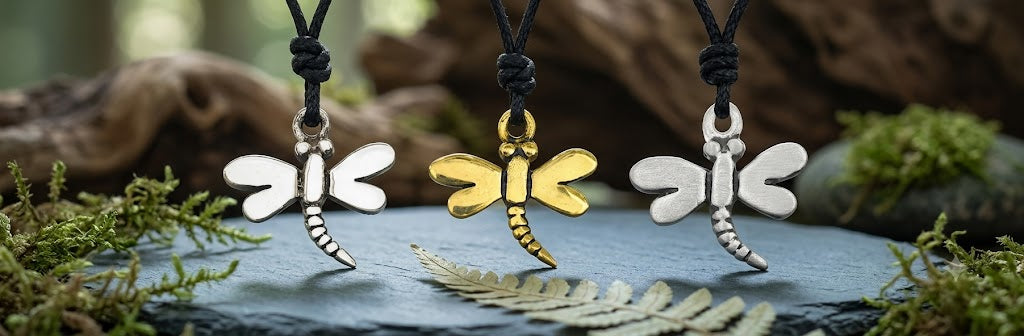 Cute Mini Dragonfly Sterling Silver Pewter Brass Charm Necklace Pendant Jewelry