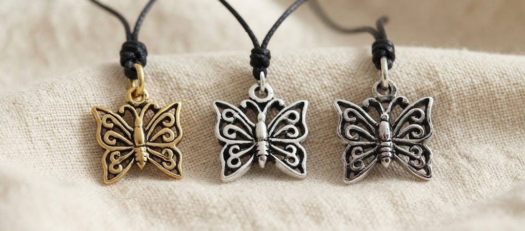 Eye-catching Butterfly Sterling-silver Pewter Gold Necklace Pendant Jewelry