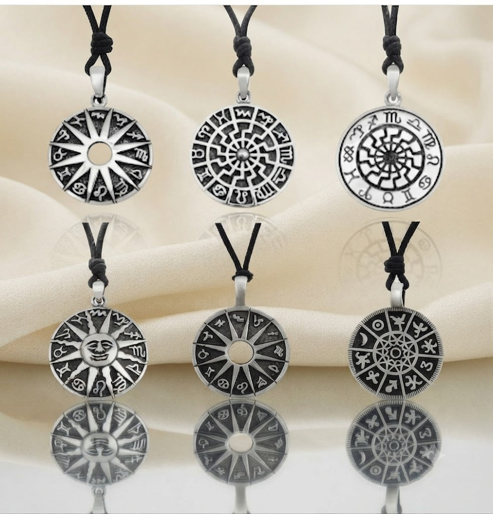 Handmade Astrology Sterling Silver Pewter Gold Brass  Necklace Pendant Jewelry