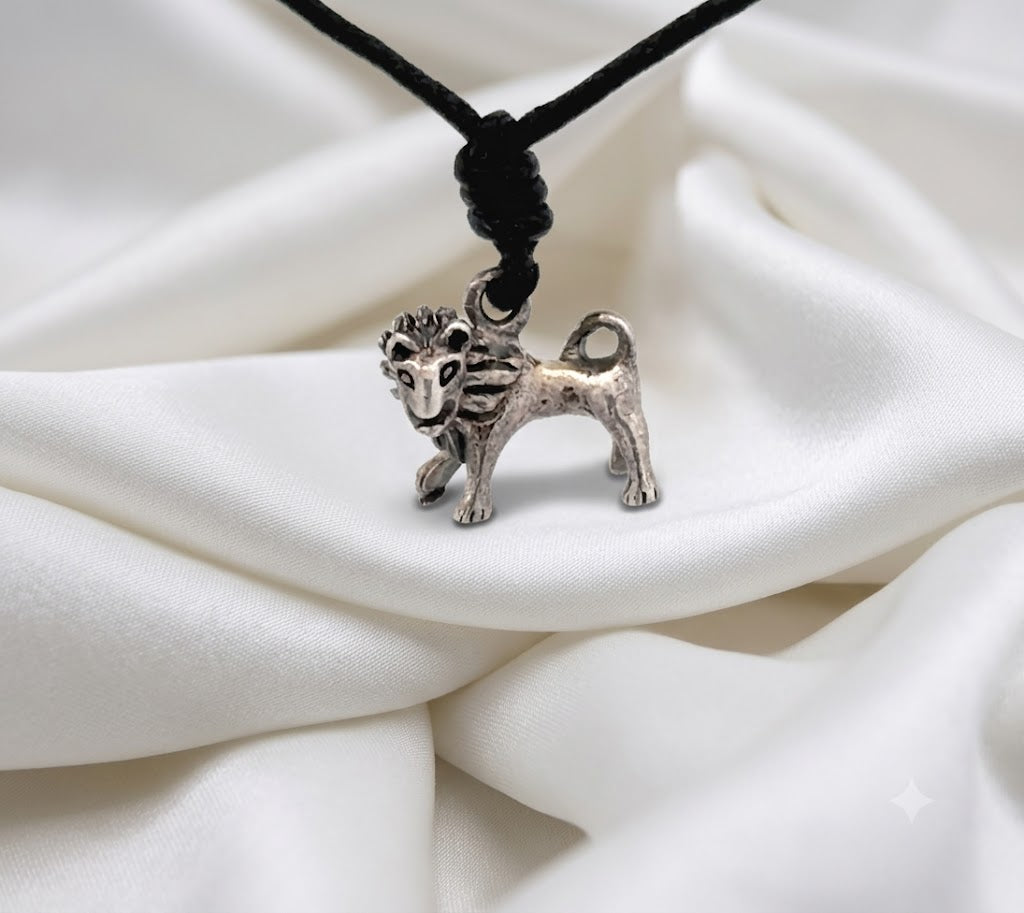 Lion Big Cat 92.5 Sterling Silver Gold Brass Charm Necklace Pendant Jewelry