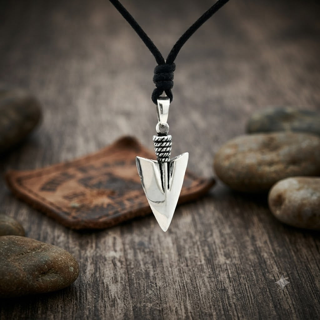 Spear 92.5 Sterling Silver Gold Brass Necklace Pendant Jewelry