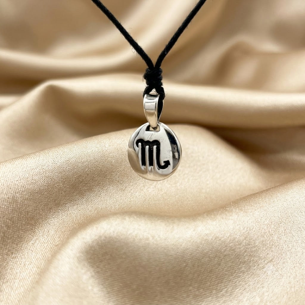 Astrology Gold 92.5 Sterling Silver Brass Charm Necklace Pendant Horoscope Zodiac