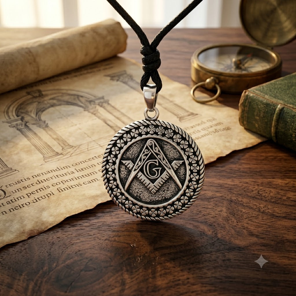 Freemasonry 92.5 Sterling Silver Pewter Brass Charm Necklace Pendant Jewelry