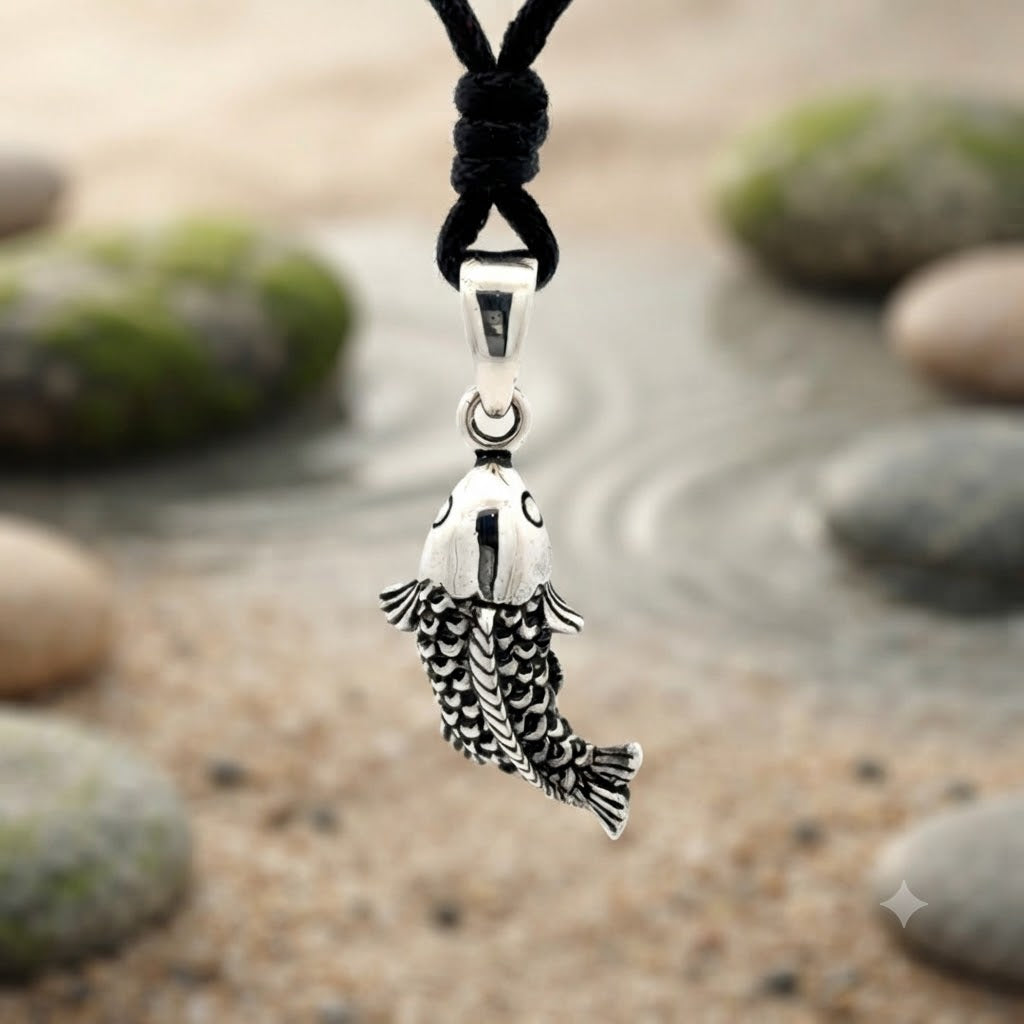Fish 92.5 Sterling Silver Brass Charm Necklace Pendant  Marine Melody Jewelry