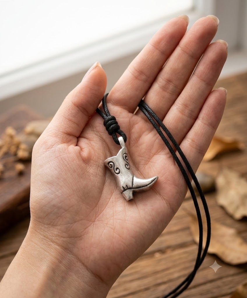 Fashion Cowboy Boots Sterling Silver Pewter Brass Charm Necklace Pendant Jewelry