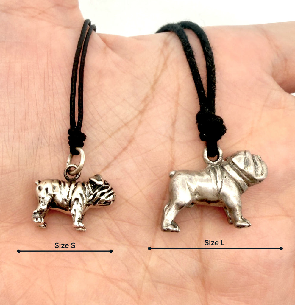 Mini Cute Pug 92.5 Sterling Silver Charm Necklace Pendant Jewelry