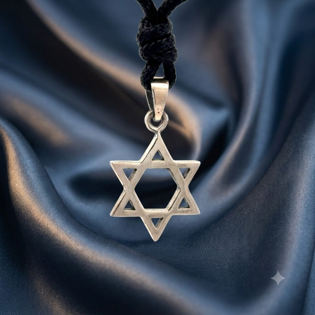 Star of David 92.5 Sterling Silver Pewter Brass Charm Necklace Pendant Jewelry