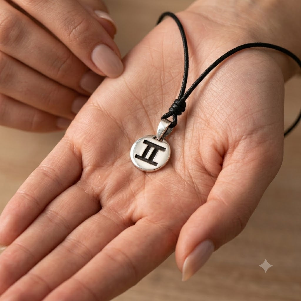 Astrology Gold 92.5 Sterling Silver Brass Charm Necklace Pendant Horoscope Zodiac