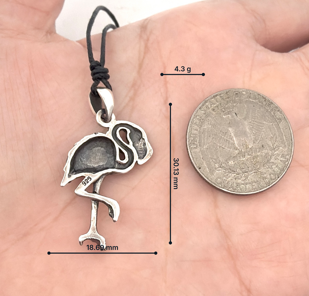 Flamingo 92.5 Sterling Silver Gold Brass Necklace Pendant Jewelry