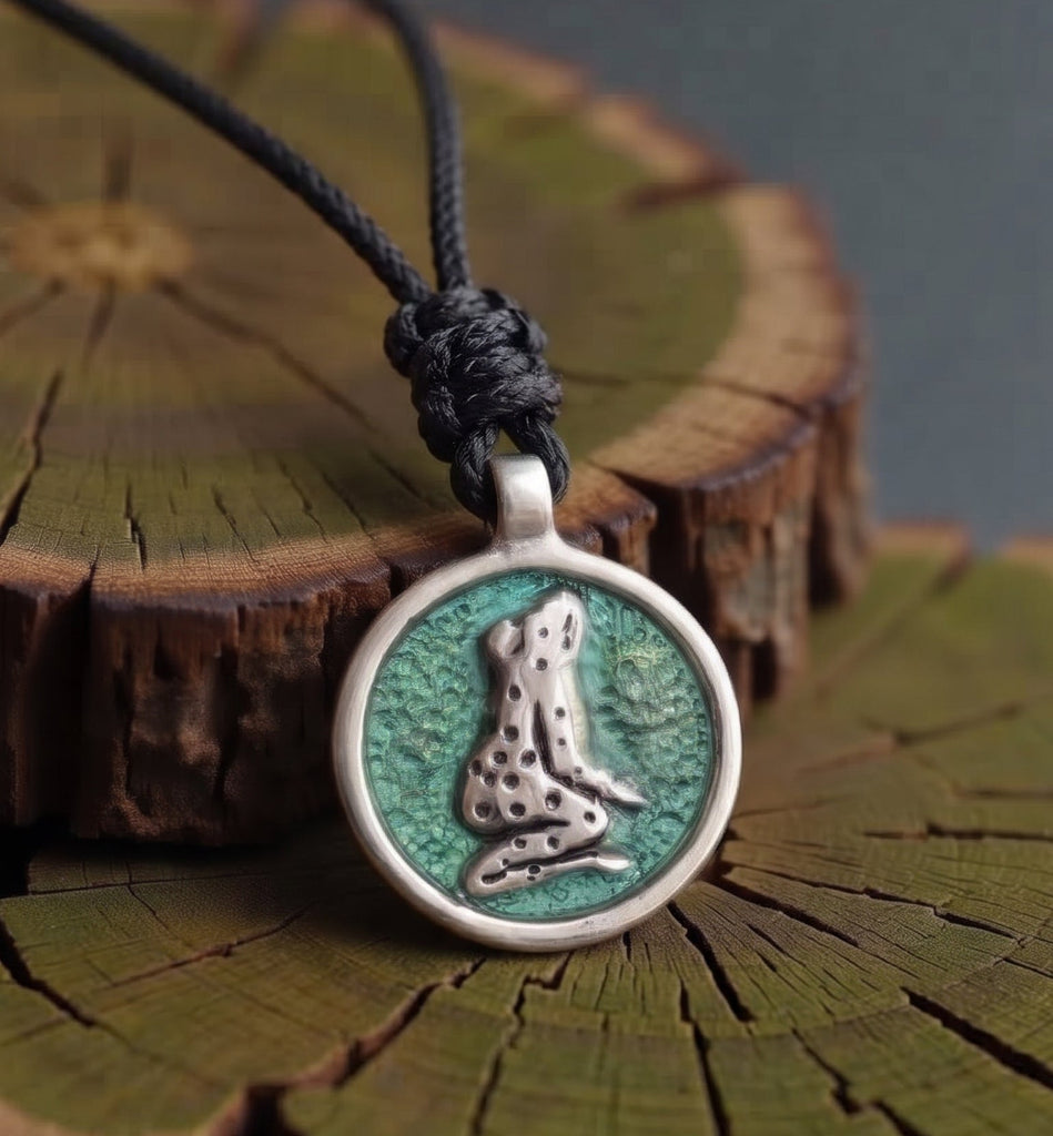 Colorful Frog Silver Pewter Charm Necklace Pendant Jewelry