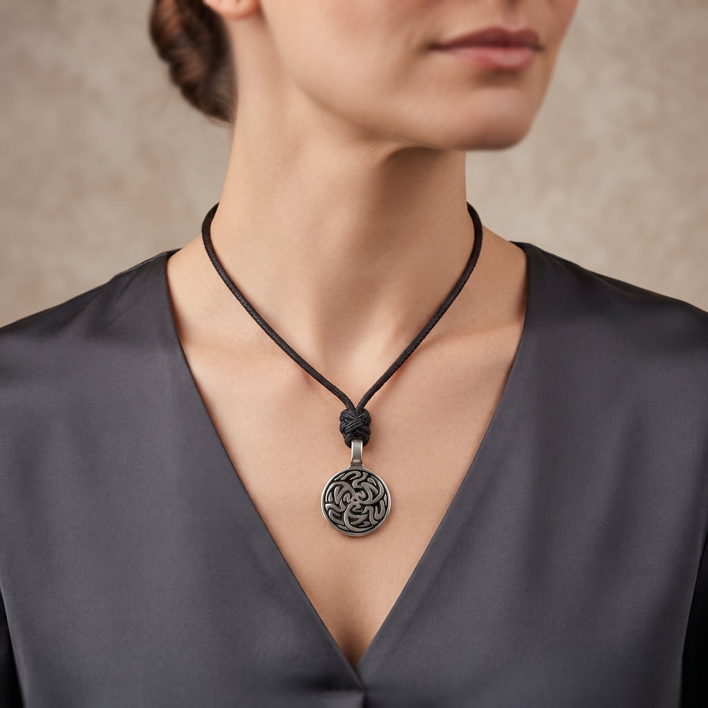 Tribal Celtic Silver Pewter Charm Necklace Pendant Jewelry