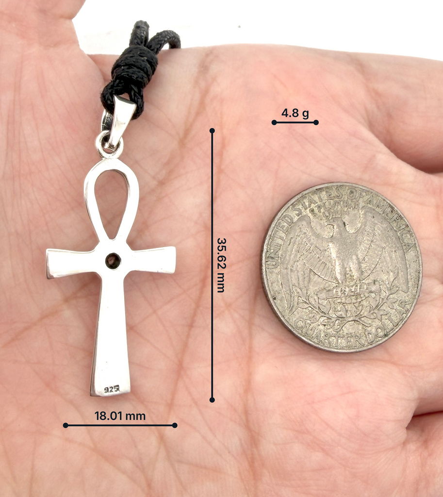 Egyptian Ankh 92.5 Sterling Silver Charm Necklace Pendant Jewelry