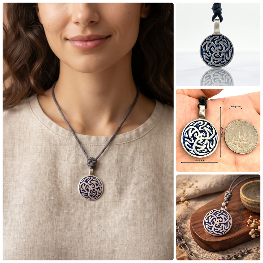 Tribal Celtic Silver Pewter Charm Necklace Pendant Jewelry