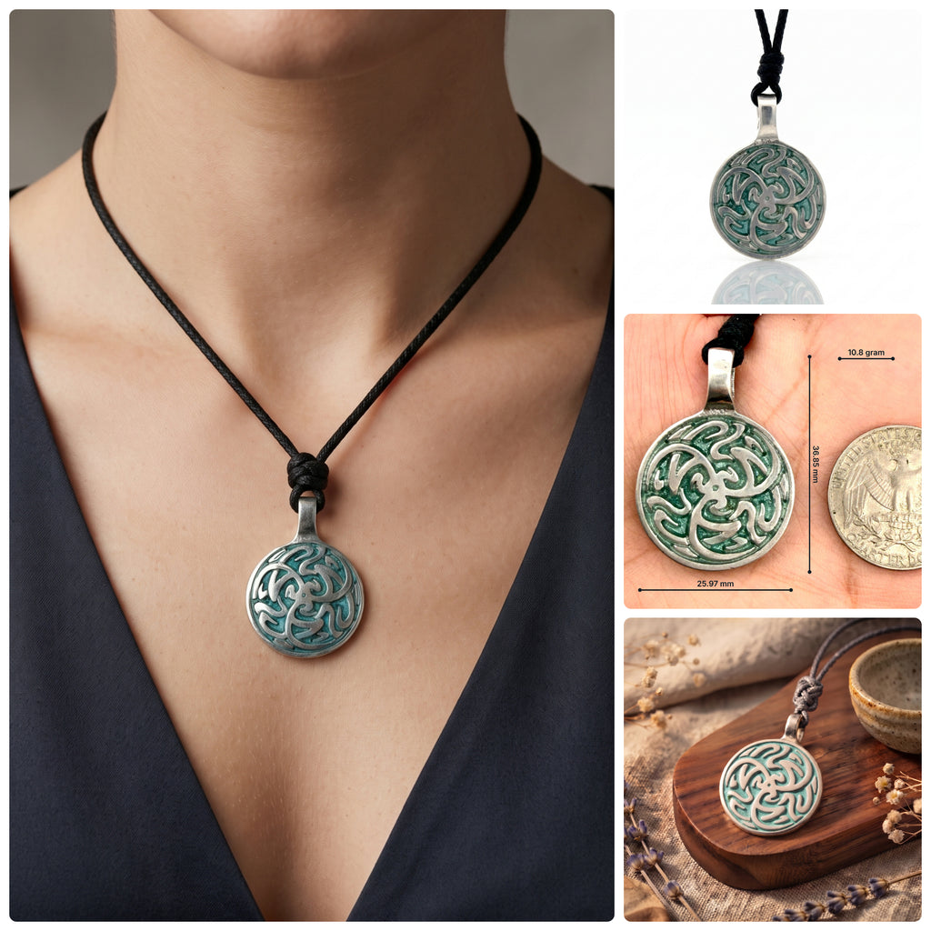Tribal Celtic Silver Pewter Charm Necklace Pendant Jewelry