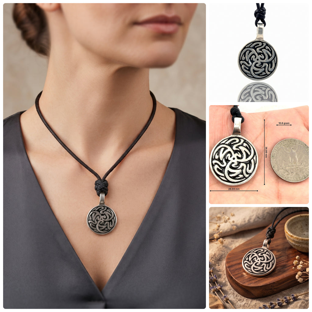 Tribal Celtic Silver Pewter Charm Necklace Pendant Jewelry