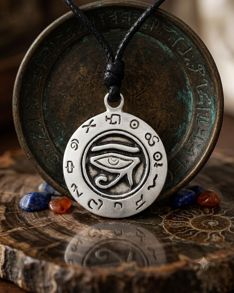 Egyptian Eye of Ra Horus Silver Pewter Gold Brass Charm Necklace Pendant Jewelry