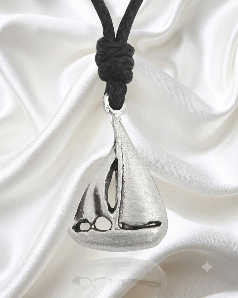 New Sail Boat Sterling-Silver Pewter Necklace Pendant Jewelry