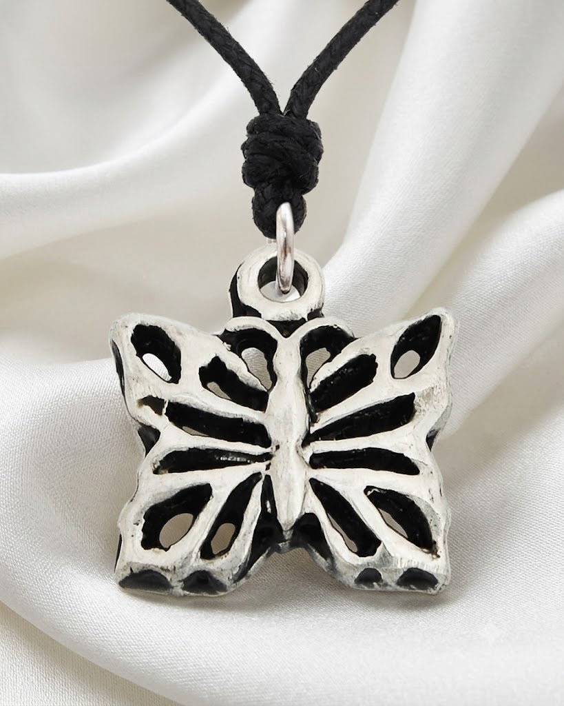 Lovely Butterfly Insect Sterling-silver Pewter Brass Necklace Pendant Jewelry