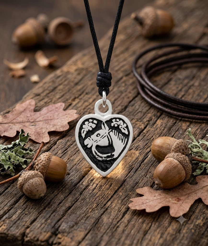 New Horse Heart Love Silver Pewter Gold Brass Charm Necklace Pendant Jewelry