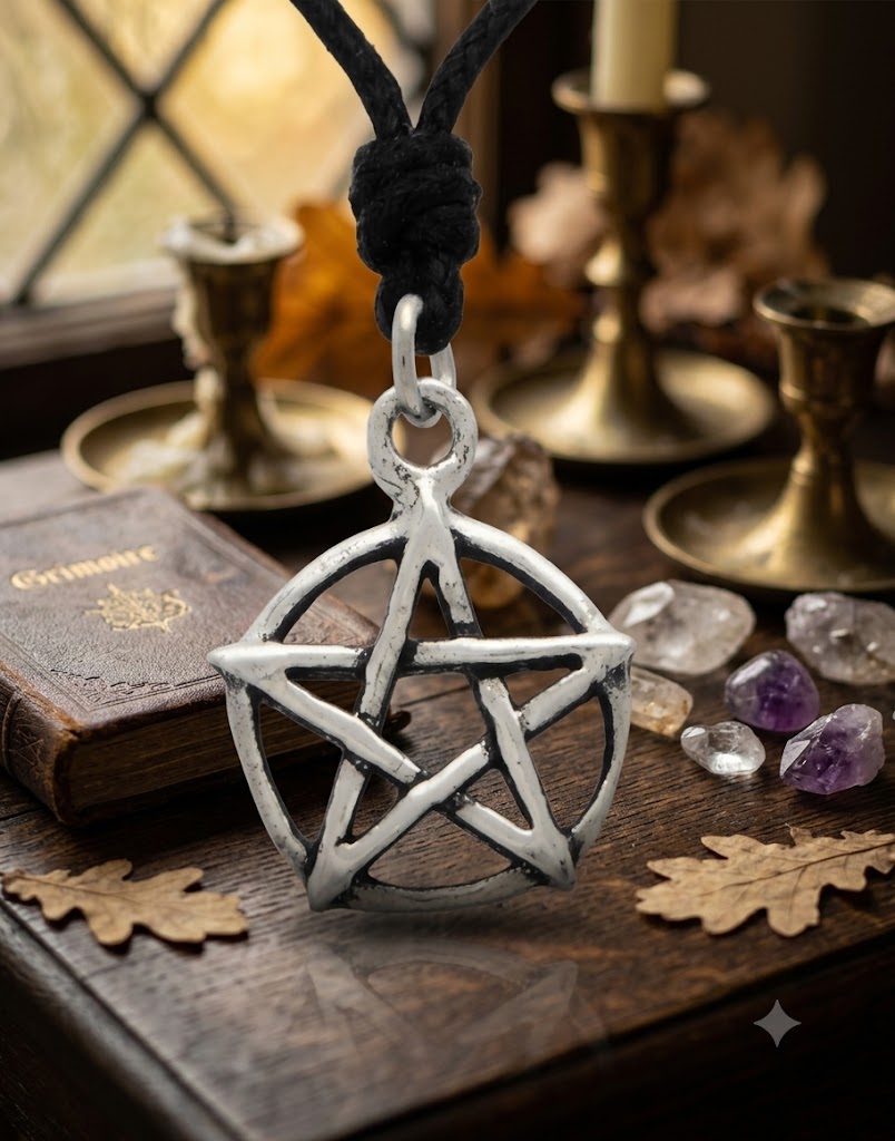 Durable Pentagram 92.5 Sterling Silver Pewter Brass Necklace Pendant Jewelry