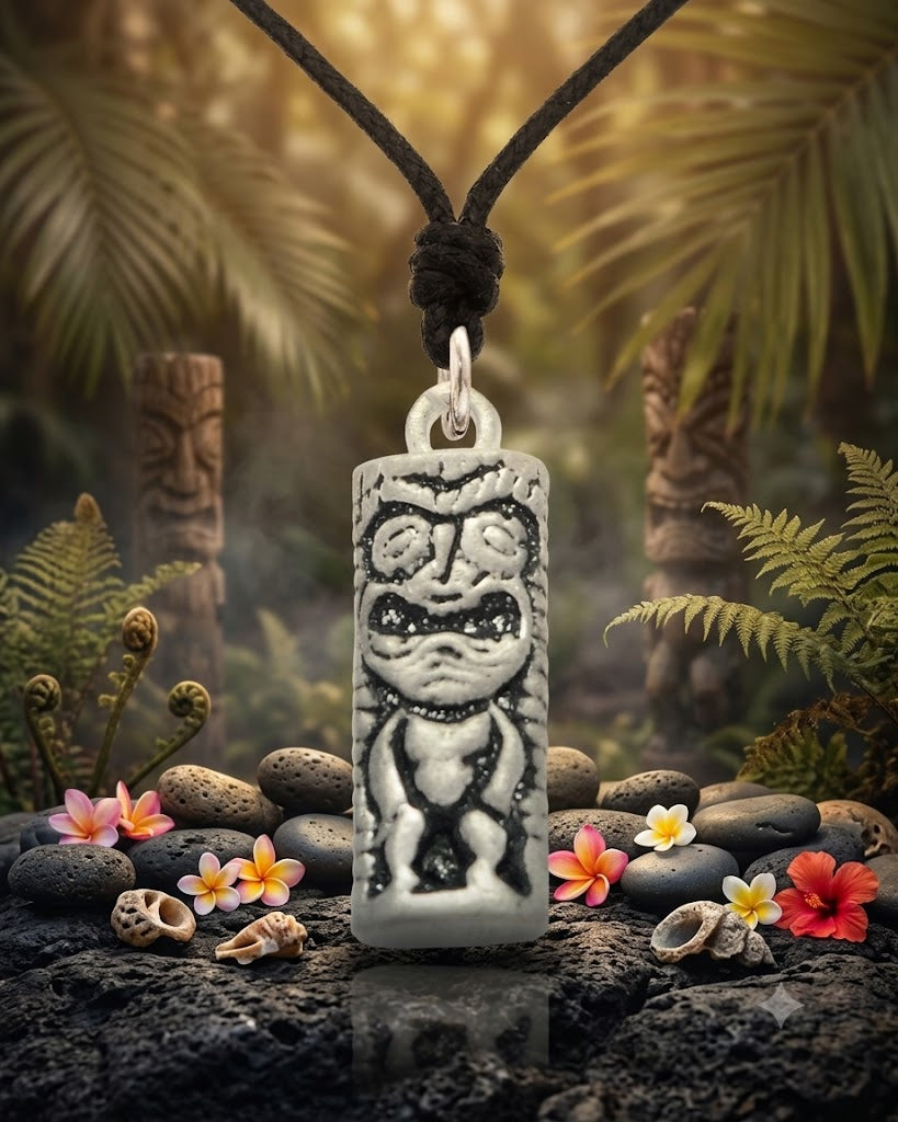 Hawaiian God 92.5 Sterling Silver Gold Brass Necklace Pendant Jewelry