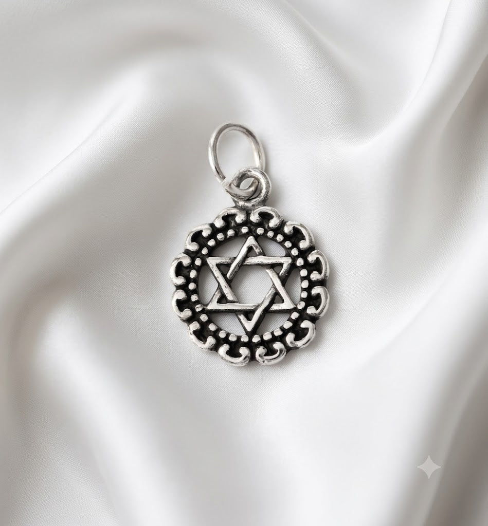 Star Of David 92.5 Sterling Silver Brass Pewter Charm Necklace Pendant Jewelry