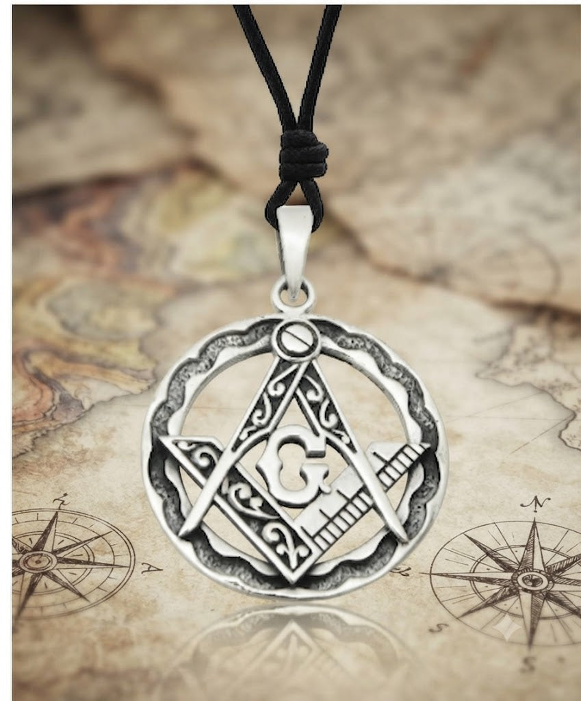 Freemasonry 92.5 Sterling Silver Pewter Brass Charm Necklace Pendant Jewelry