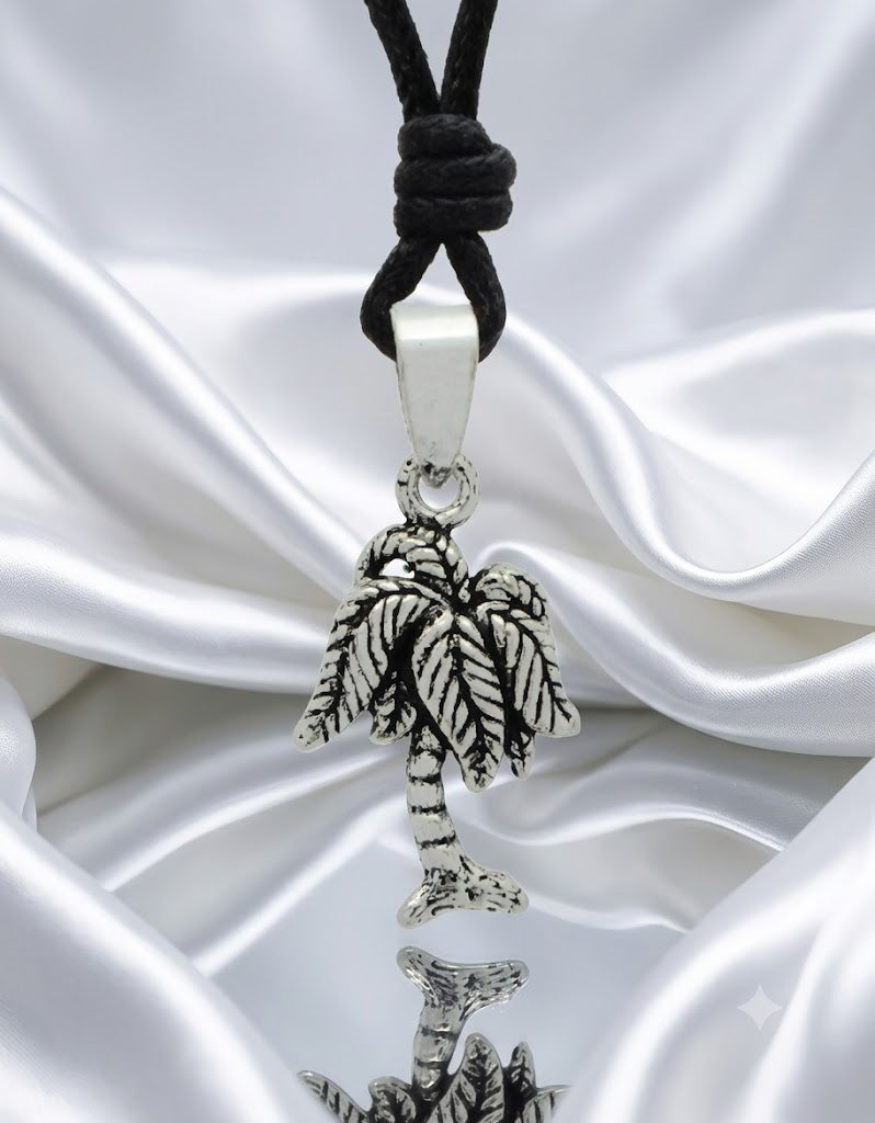 Mini Coconut Tree Sterling Silver Pewter Gold Brass Necklace Pendant Jewelry