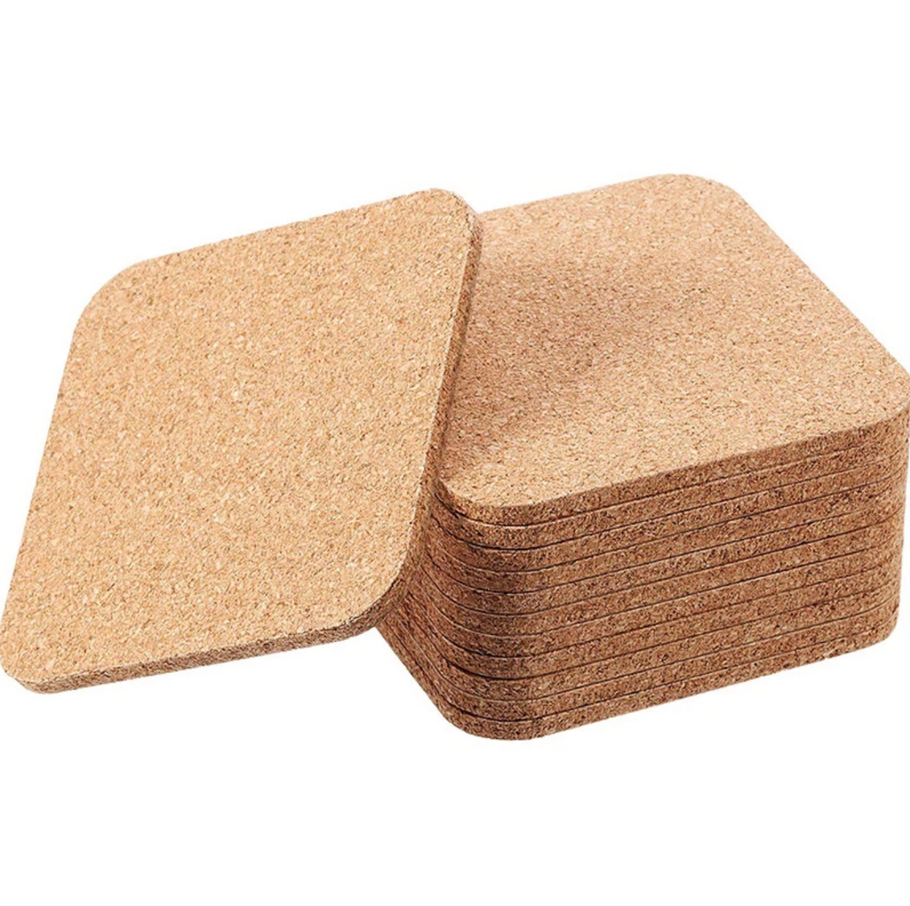 Set of  2/ Set of 6 Cork Coasters Absorbent with Holder Drink Coffee Tea Cup Decor