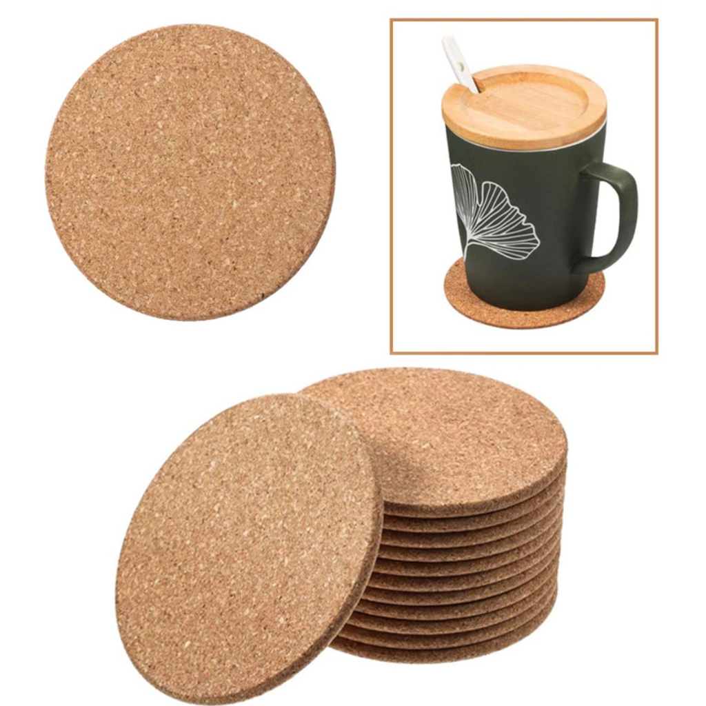 Set of  2/ Set of 6 Cork Coasters Absorbent with Holder Drink Coffee Tea Cup Decor