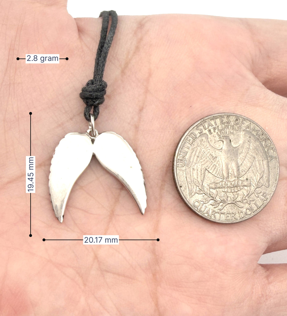 Pair Angel Wings 92.5 Sterling Silver Pewter Brass Necklace Pendant Jewelry