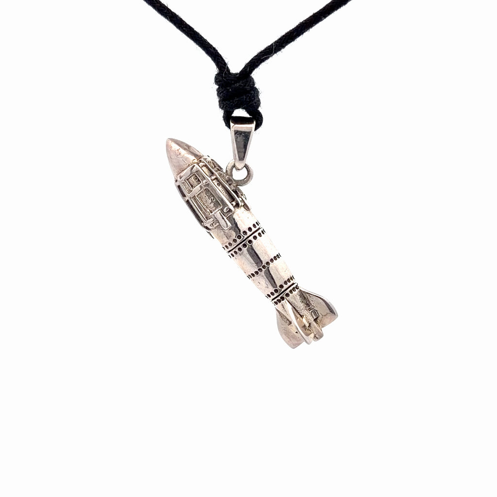 Missile Rocket Pendant Necklace 925 Sterling Silver/Pewter/ Brass - Military Aviation Jewelry