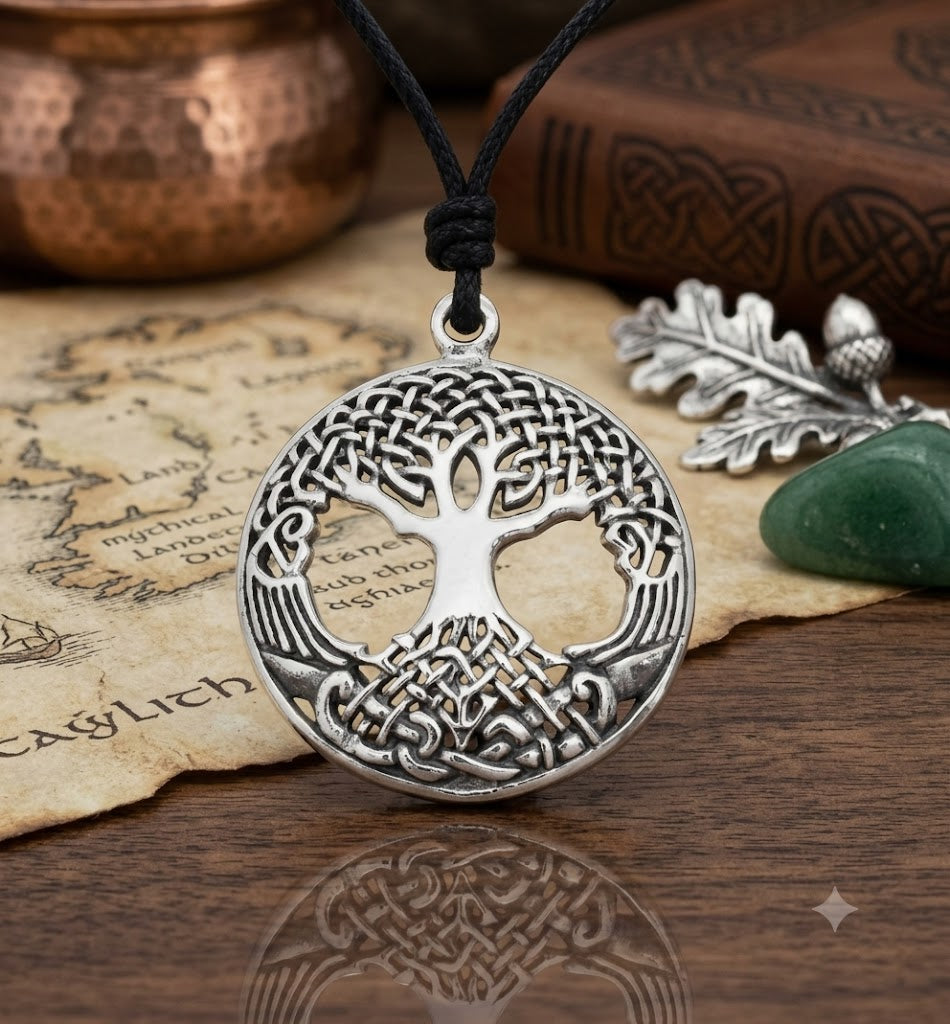 Tree of Life 92.5 Sterling Silver Brass Charm Necklace Pendant Necklace Jewelry