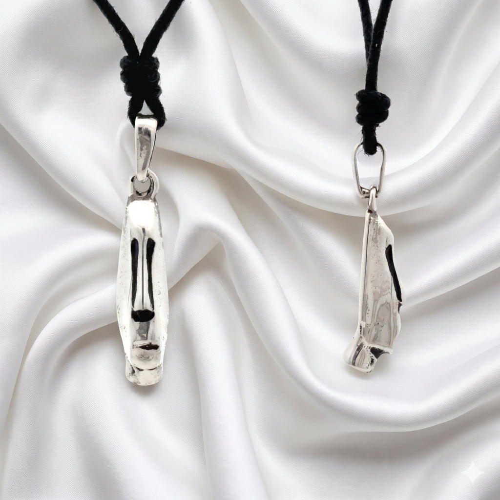 Easter Island Moai Head Silver Pewter Charm Necklace Pendant Jewelry