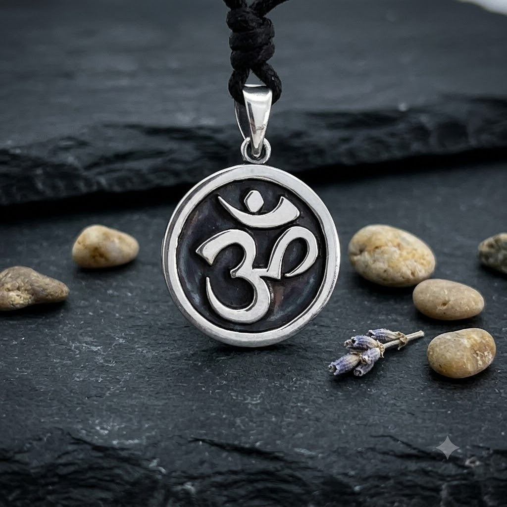 Fashionable Om Ohm 92.5 Sterling Silver Charm Necklace Pendent Jewelry