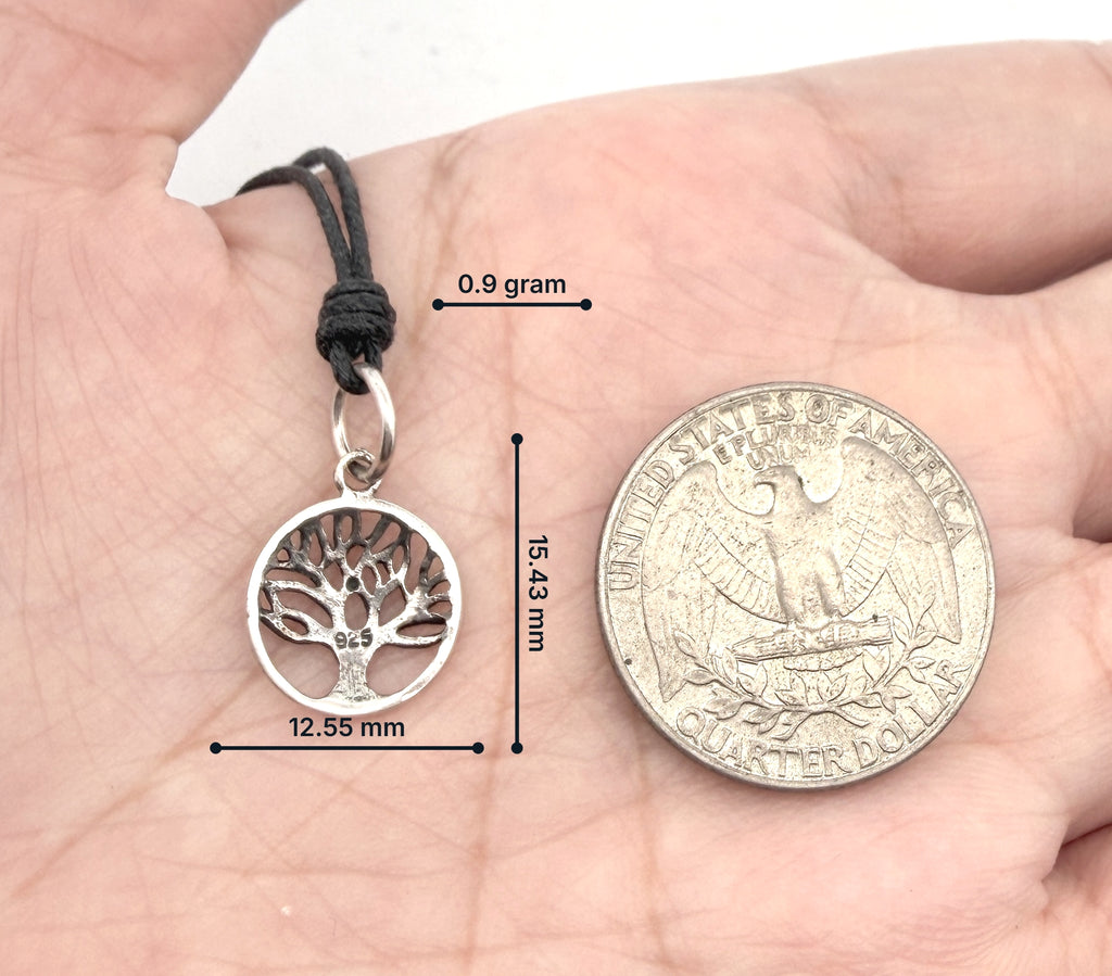 Tree of Life 92.5 Sterling Silver Gold Brass Charm Necklace Pendant Necklace Jewelry