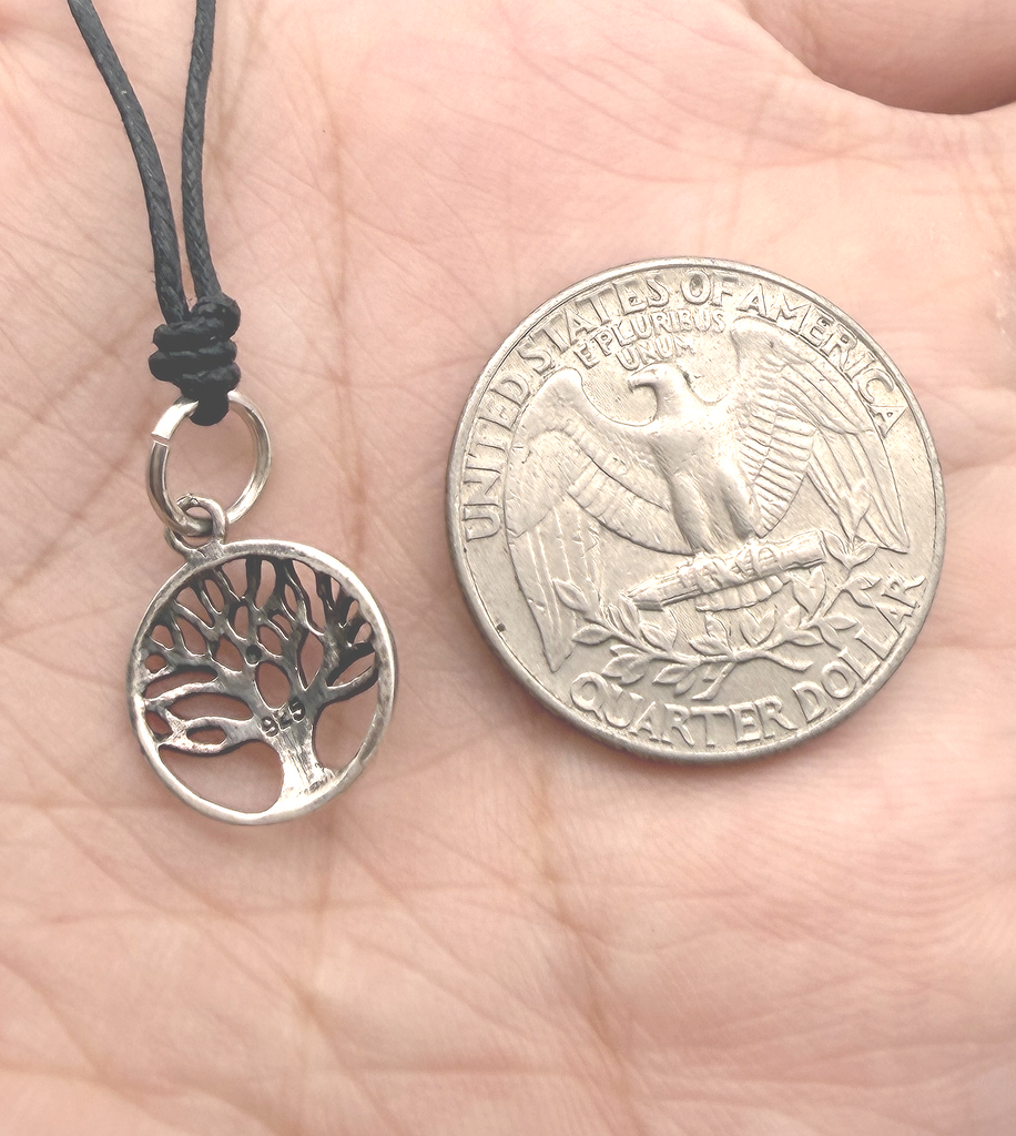 Tree of Life 92.5 Sterling Silver Gold Brass Charm Necklace Pendant Necklace Jewelry