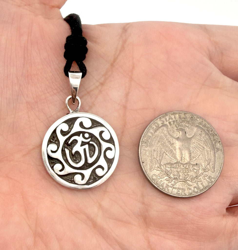 Unique Hindu Symbol Sterling Silver Pewter Brass Charm Necklace Pendant Jewelry