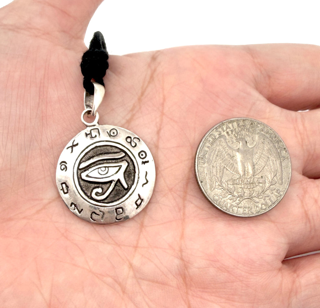 Egyptian Eye of Ra Horus Silver Pewter Gold Brass Charm Necklace Pendant Jewelry