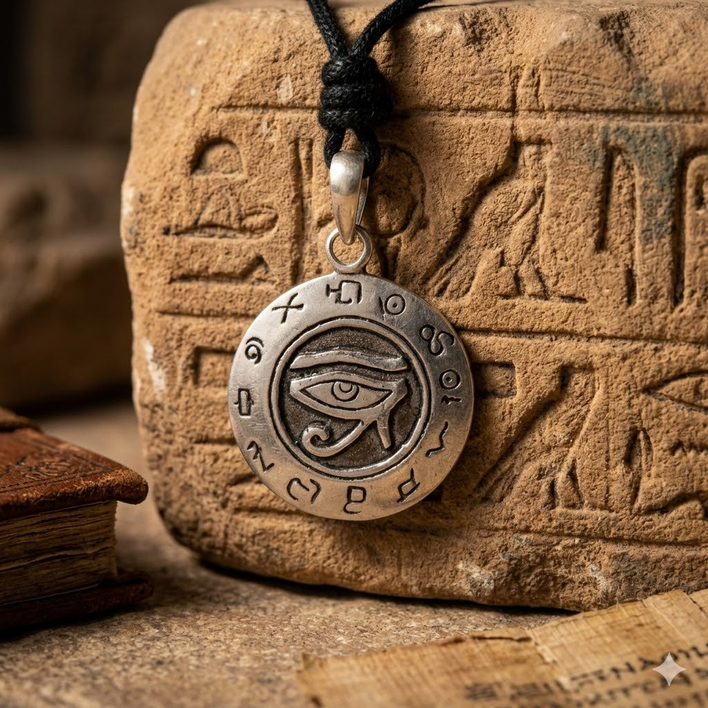 Egyptian Eye of Ra Horus Silver Pewter Gold Brass Charm Necklace Pendant Jewelry