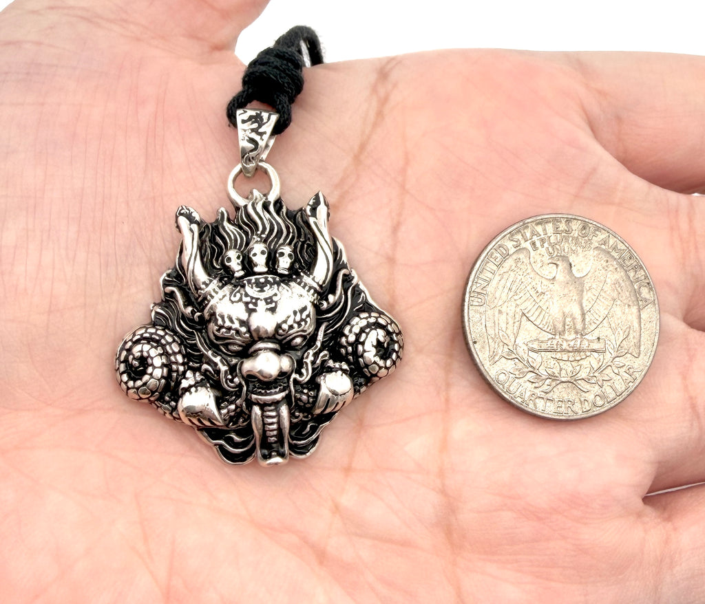 Japanese Hannya Mask 92.5 Sterling Silver Pewter Brass Necklace Pendent Jewelry