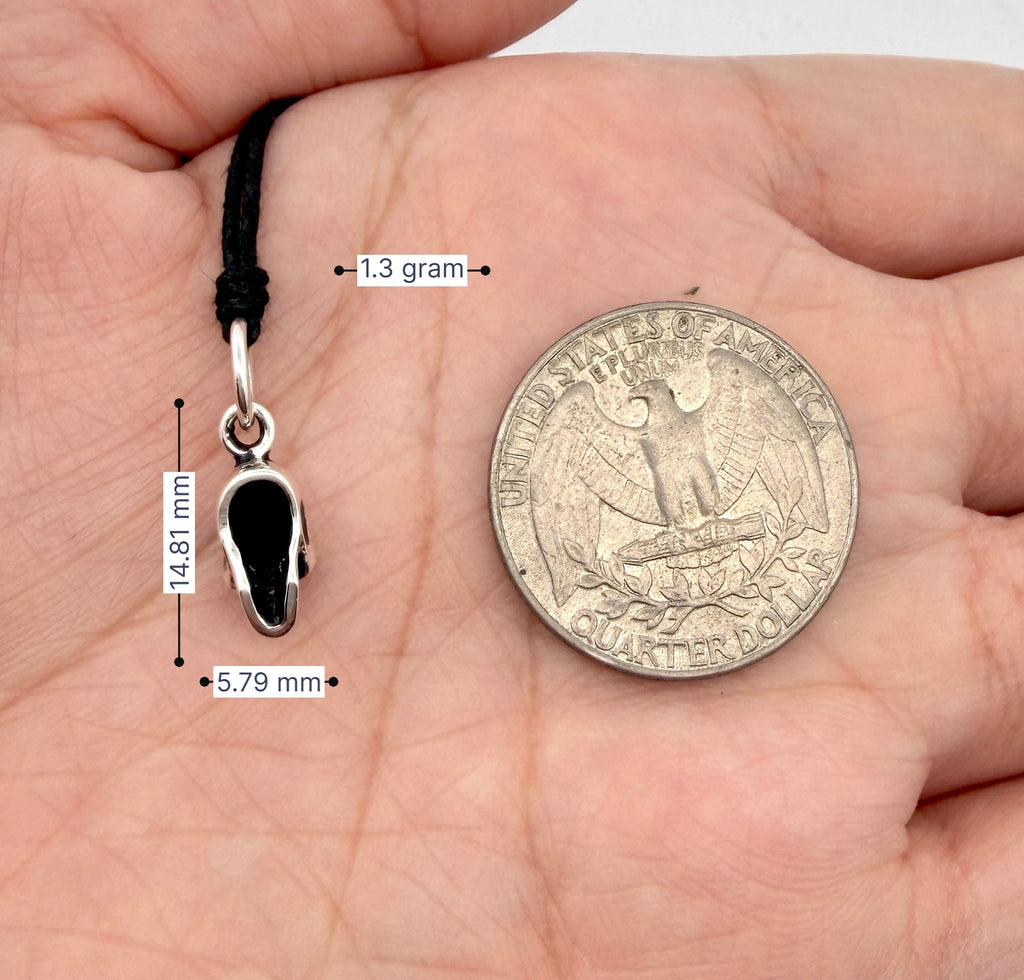 Mini Skull Head 92.5 Sterling Silver Brass Necklace Pendant Jewelry