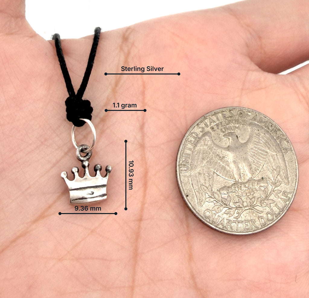 King Crown 92.5 Sterling Silver Pewter Brass Charm Necklace Pendant Jewelry
