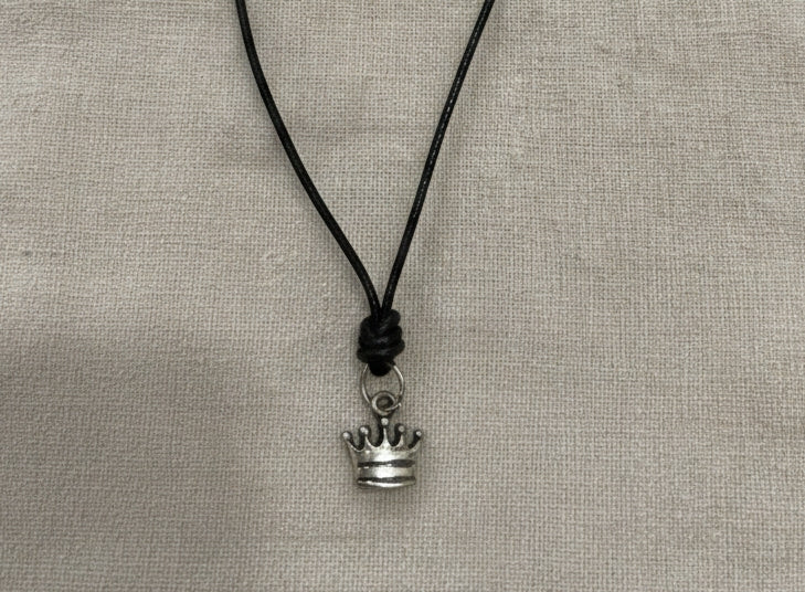 King Crown 92.5 Sterling Silver Pewter Brass Charm Necklace Pendant Jewelry